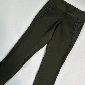 Athleta Women's Size XSP Peak Hybrid Fleece Tight Pants Pull On Green 511126